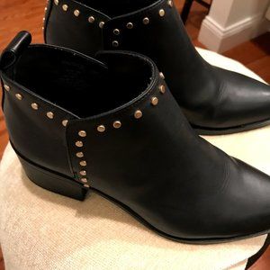 Gold Studded Black Booties Size 8